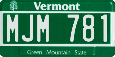 VT license plate MJM781