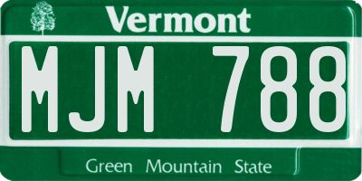 VT license plate MJM788