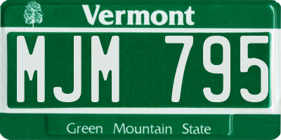 VT license plate MJM795