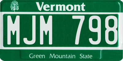 VT license plate MJM798