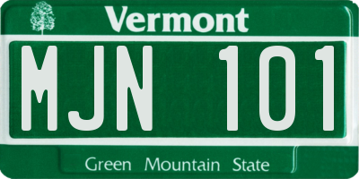 VT license plate MJN101