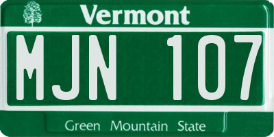 VT license plate MJN107