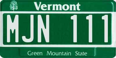 VT license plate MJN111