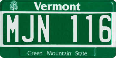 VT license plate MJN116
