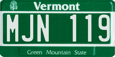 VT license plate MJN119