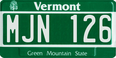 VT license plate MJN126