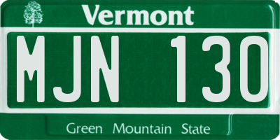 VT license plate MJN130