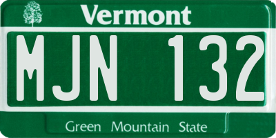 VT license plate MJN132