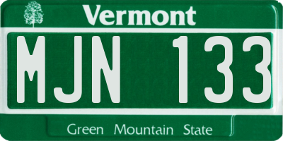 VT license plate MJN133