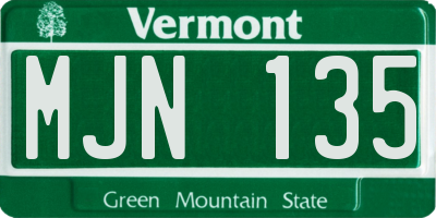 VT license plate MJN135