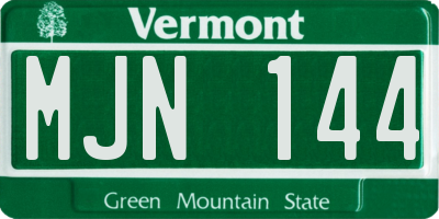 VT license plate MJN144