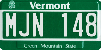 VT license plate MJN148
