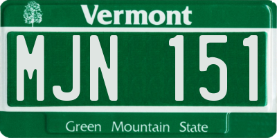 VT license plate MJN151