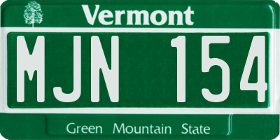 VT license plate MJN154