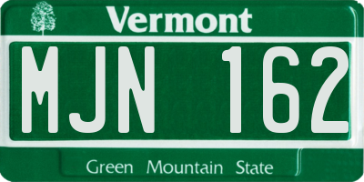 VT license plate MJN162