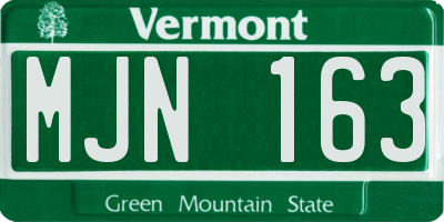 VT license plate MJN163