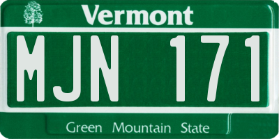 VT license plate MJN171