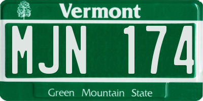 VT license plate MJN174