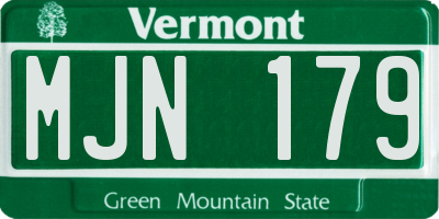 VT license plate MJN179