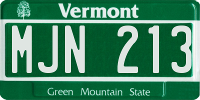 VT license plate MJN213