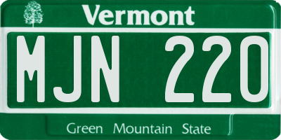 VT license plate MJN220