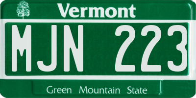 VT license plate MJN223