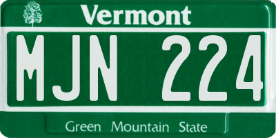 VT license plate MJN224