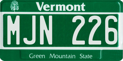 VT license plate MJN226