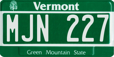 VT license plate MJN227
