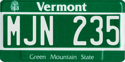 VT license plate MJN235