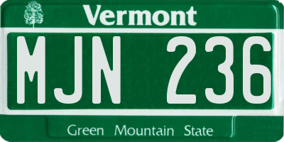 VT license plate MJN236