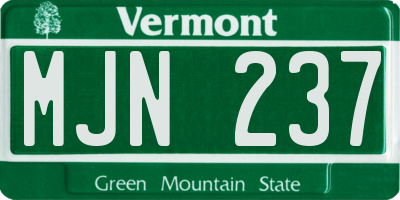 VT license plate MJN237