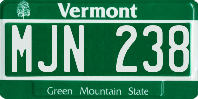 VT license plate MJN238