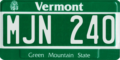 VT license plate MJN240