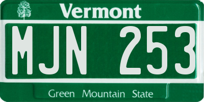 VT license plate MJN253