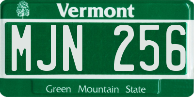 VT license plate MJN256
