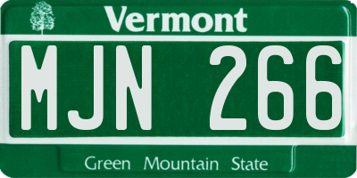 VT license plate MJN266