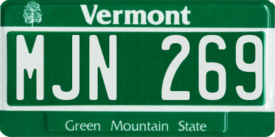 VT license plate MJN269