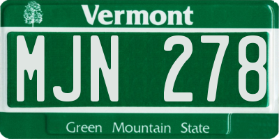 VT license plate MJN278