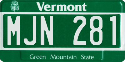 VT license plate MJN281