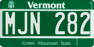VT license plate MJN282