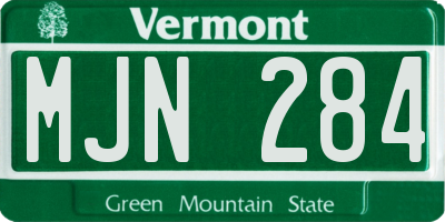 VT license plate MJN284