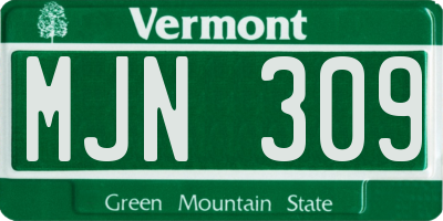 VT license plate MJN309