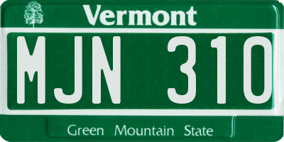 VT license plate MJN310