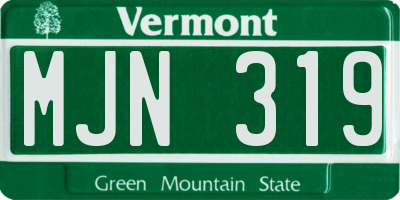 VT license plate MJN319