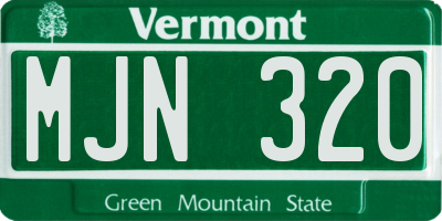 VT license plate MJN320