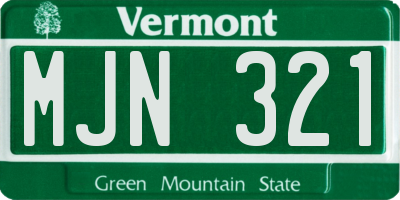 VT license plate MJN321