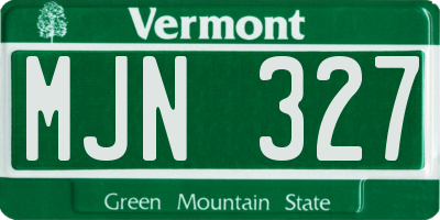 VT license plate MJN327