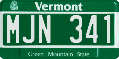 VT license plate MJN341
