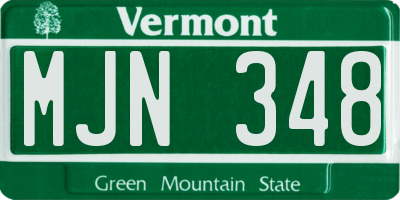 VT license plate MJN348